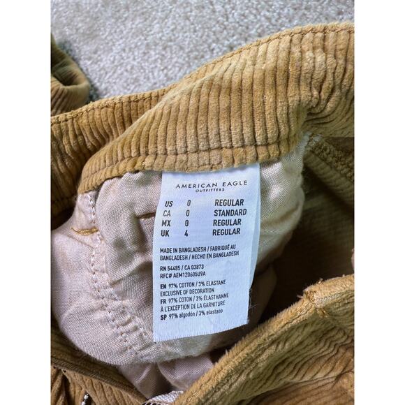 American Eagle Pants Brown Corduroy Mom Jeans Women’s Stretch Size 0 E365 - Picture 6 of 16